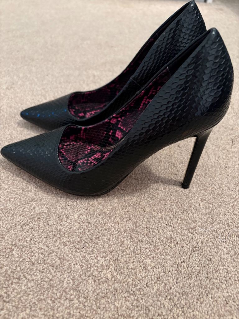 Black Croc Effect Stiletos