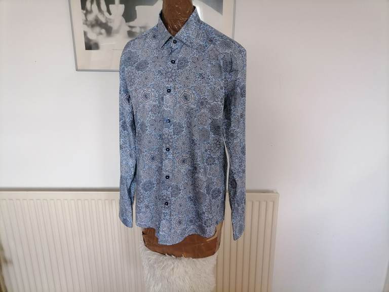 Designer OSCAR BANKS Luxury Pure Cotton Shirt. N. Mint Cond. Size : M ( 39 - 40)