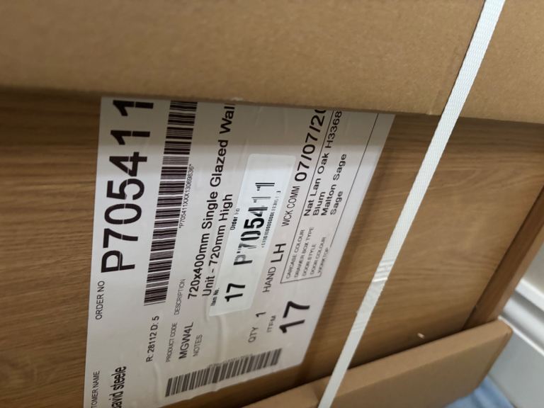 DIY kitchens 400mm glazec single wall unit in sage