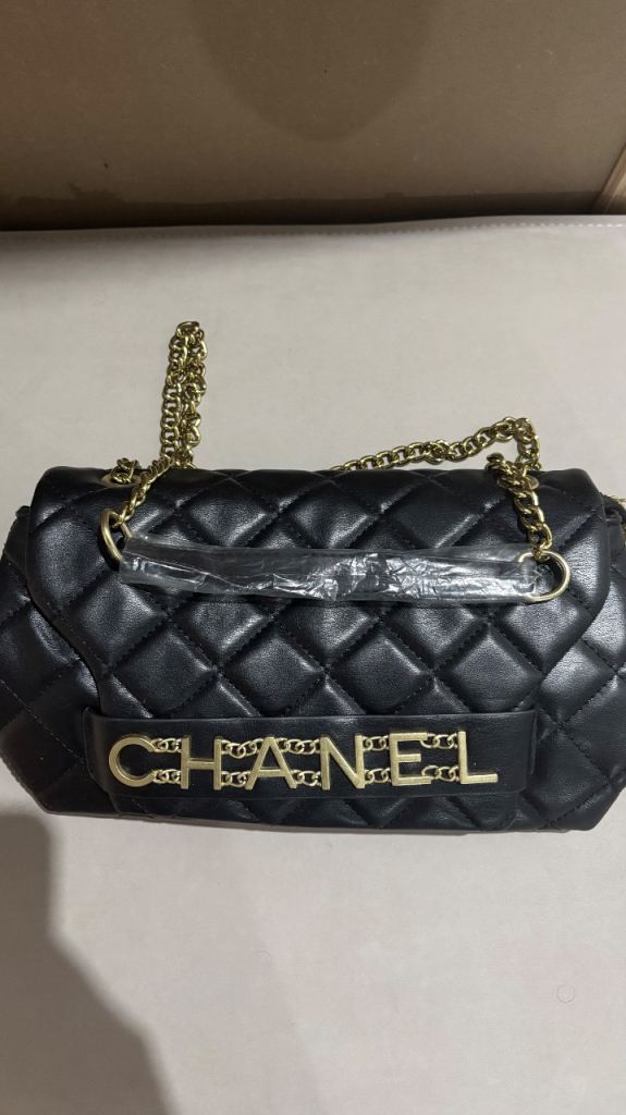 Brand New Chanel Black Quilted Shoulder Bag with Gold Chain