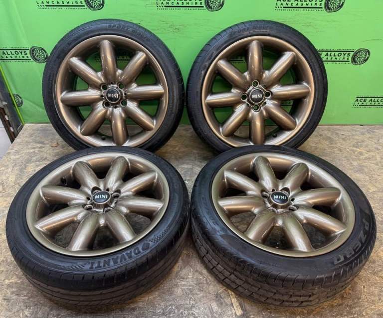 REFURBISHED GENUINE MINI COOPER S R53 R56 17” 4x100 ALLOY WHEELS + TYRES 