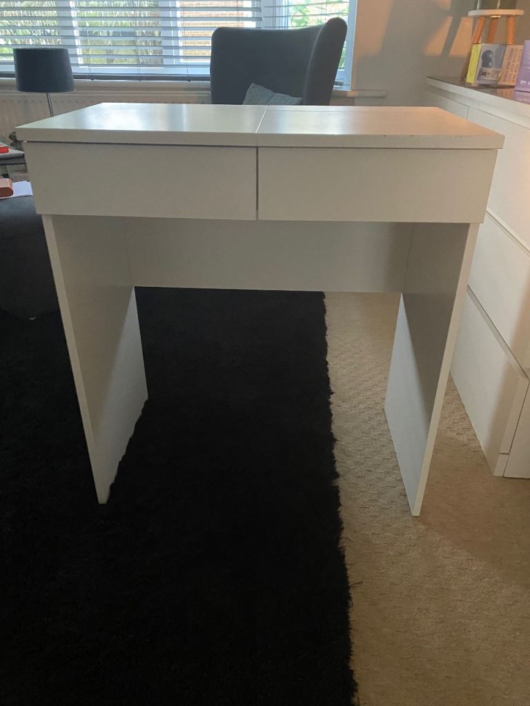 White Dressing Table with Mirror & Storage