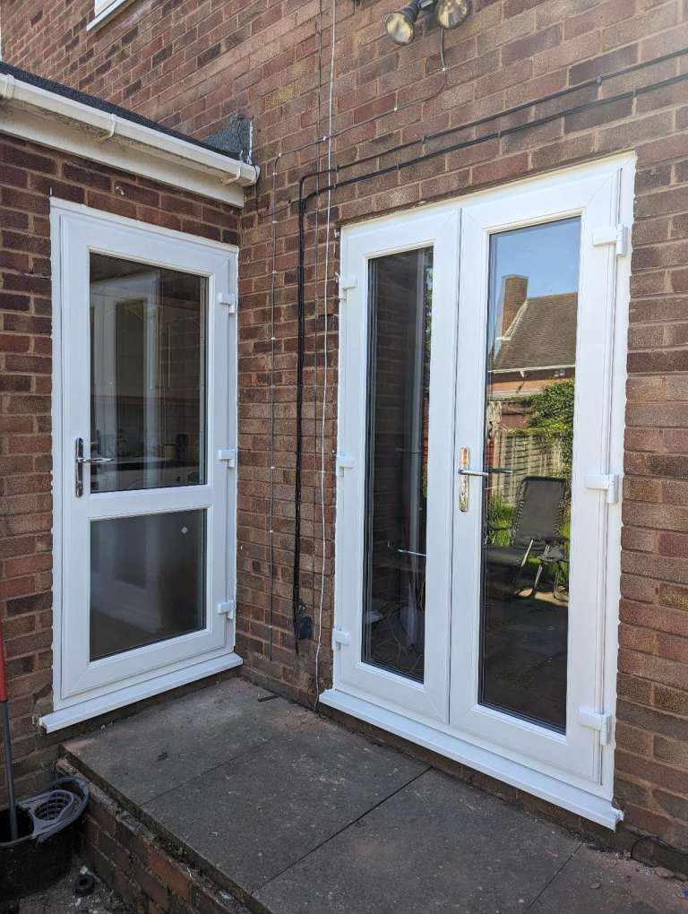 UPVC FRENCH DOORS BACK DOORS FRONT DOORS WINDOWS FREE DELIVERY IN STOCK