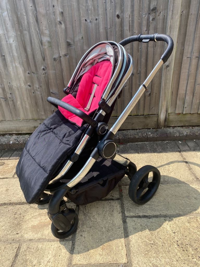 iCandy Peach Chrome Pushchair and Carrycot – Beluga