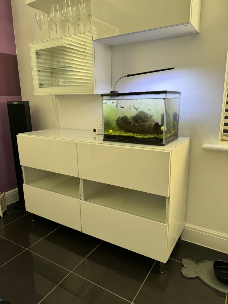 Sideboard. White high gloss unit. 