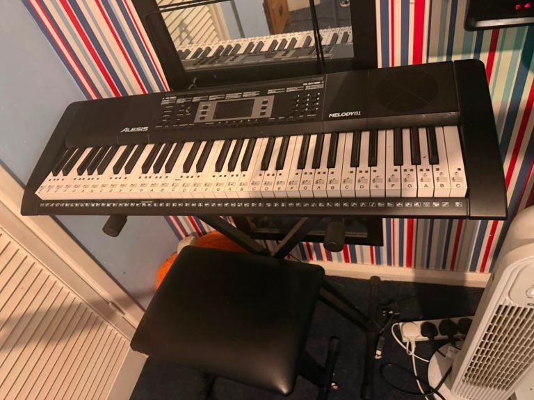 Alesis Melody 61 MKII Electronic Keyboard with Stand and Stool