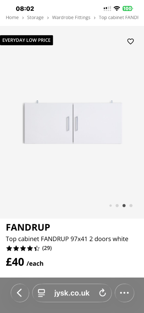 Top box for double wardrobe. 