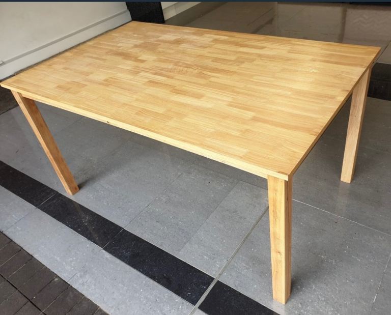 Large IKEA Oak 6 seat dining kitchen table, Excellent condition CAN DELIVER 