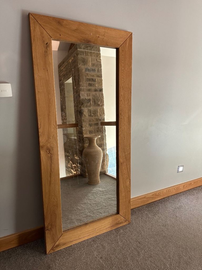image for Huge Farmhouse Oak Mirror 160cm Tall - Stunning!