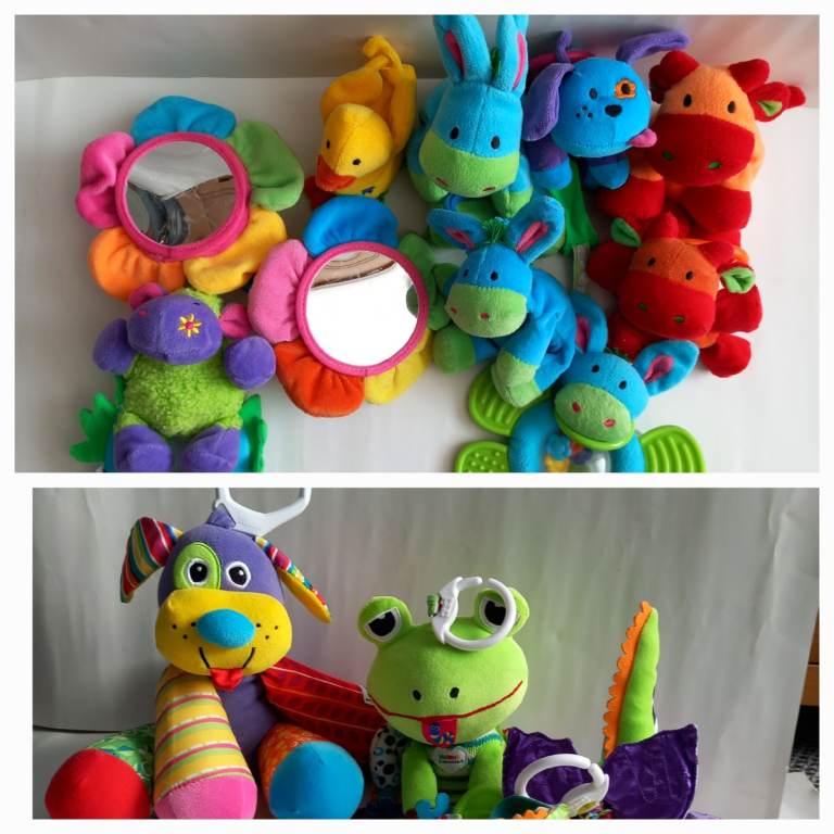 Lamaze and ELC pram and cot toys