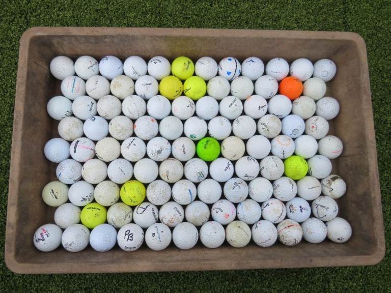 50 PRACTICE GOLF BALLS – Various Brands, No Cuts