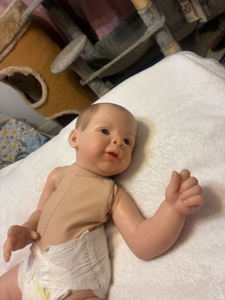 Lifelike Reborn Baby Doll - Realistic Plastic Body, Good Condition