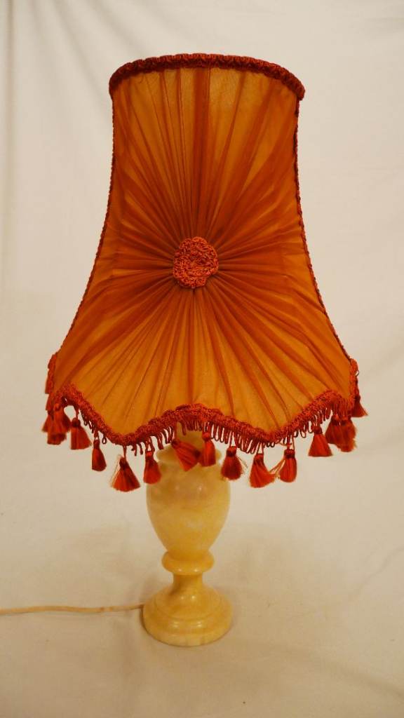 Vintage Pleated Red Lightshade With Tassels