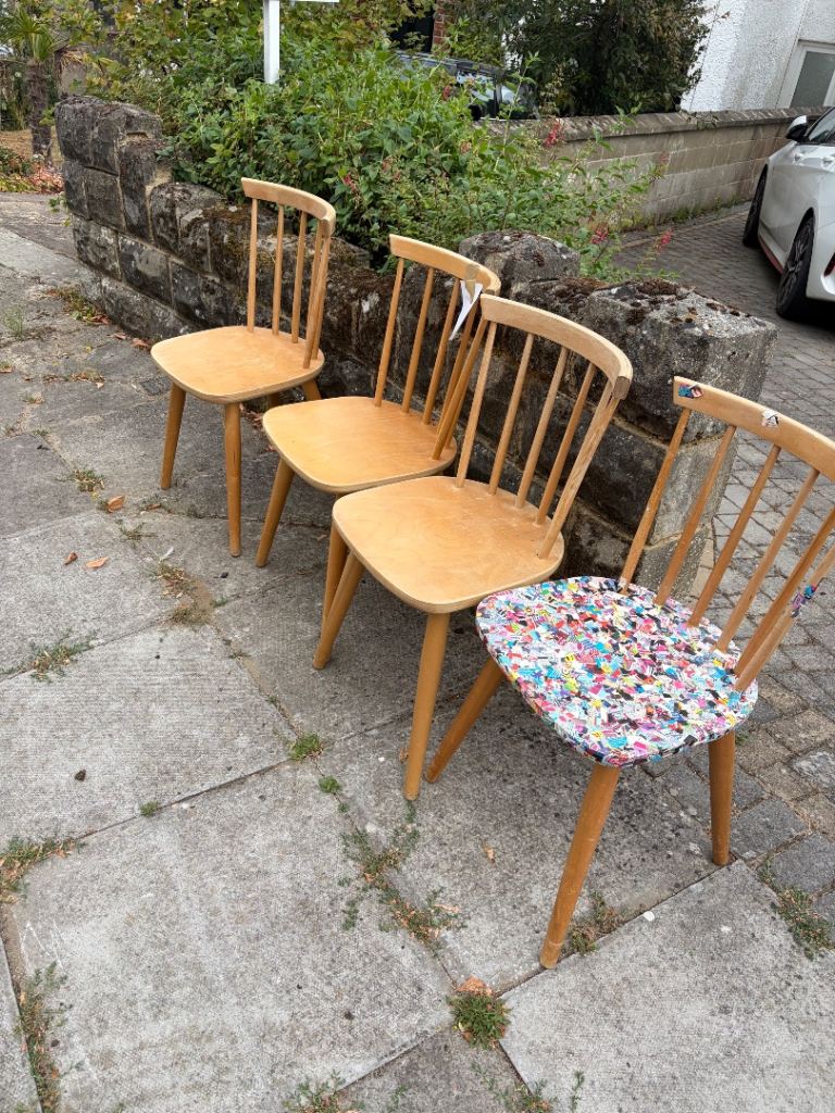FREE Set of 4 Wooden Dining Chairs – Fair Condition