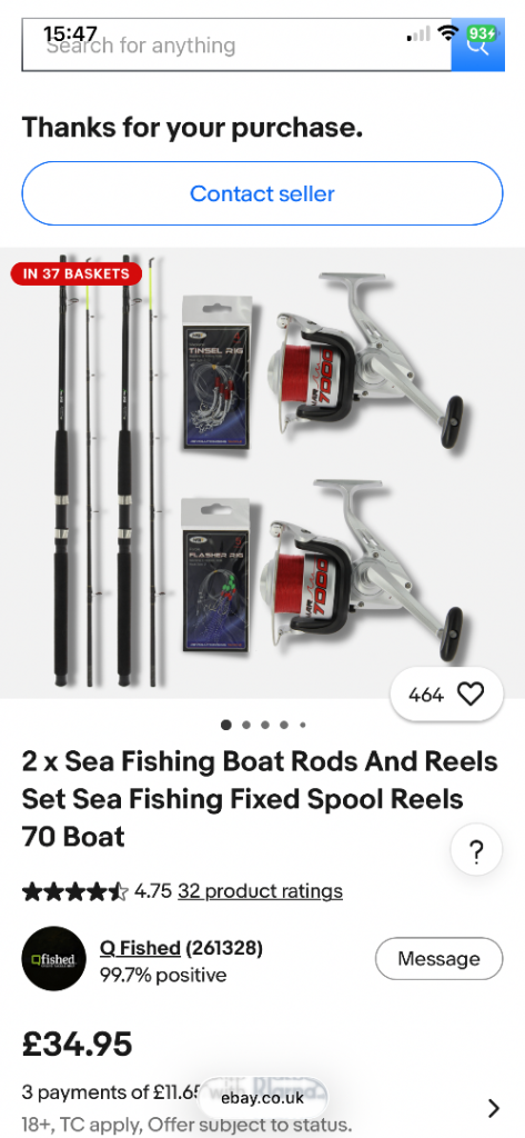 Sea fishing rods and accessories 