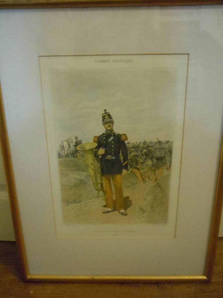 Antique Military Army Tuba Musician Print