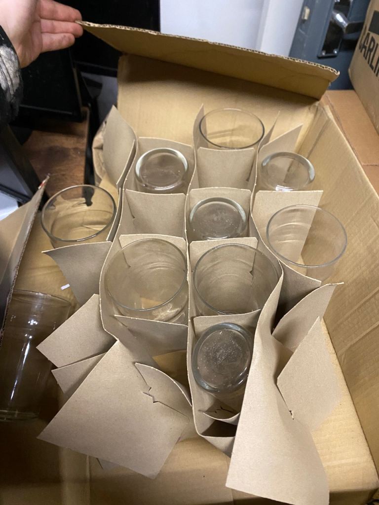 New Clear Pint Glasses – Unused, Boxed