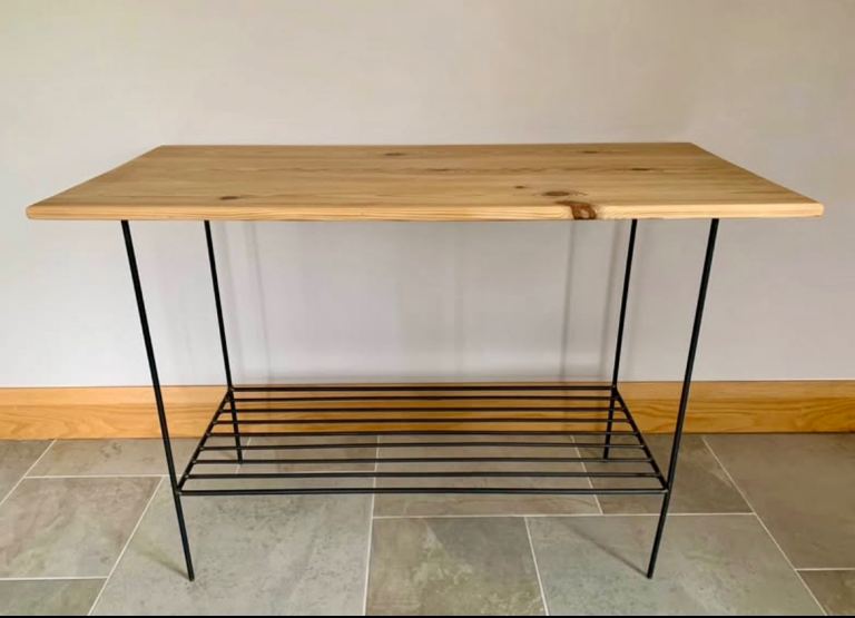 Solid oak hall table