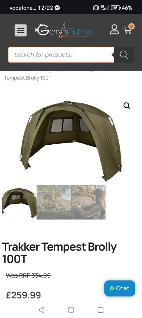 Trakker T 100 brolly with infill panel