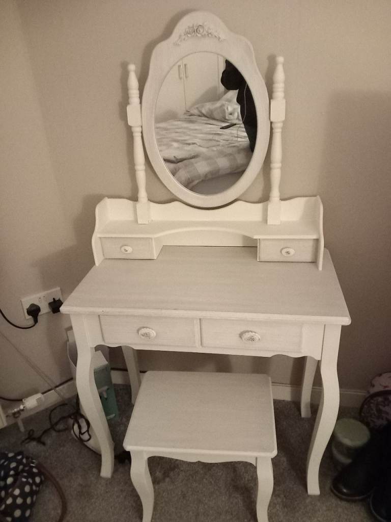 Dressing Table with Mirror and Stool