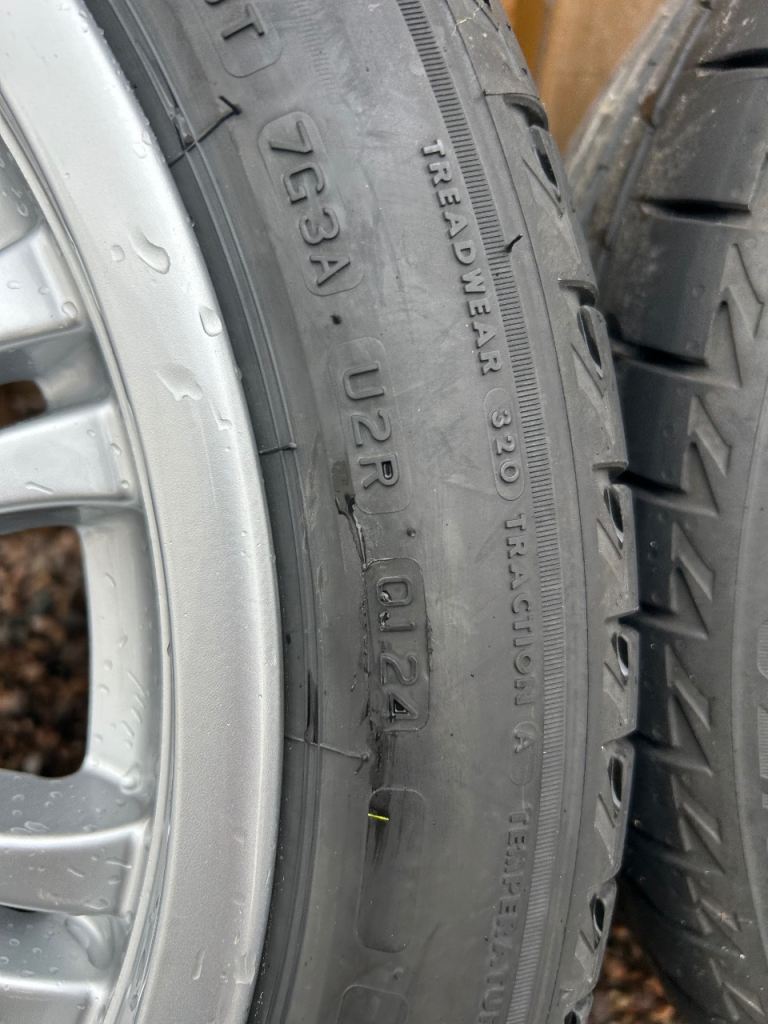BMW E46 OEM M3 alloys wheels new Bridgestone tyres
