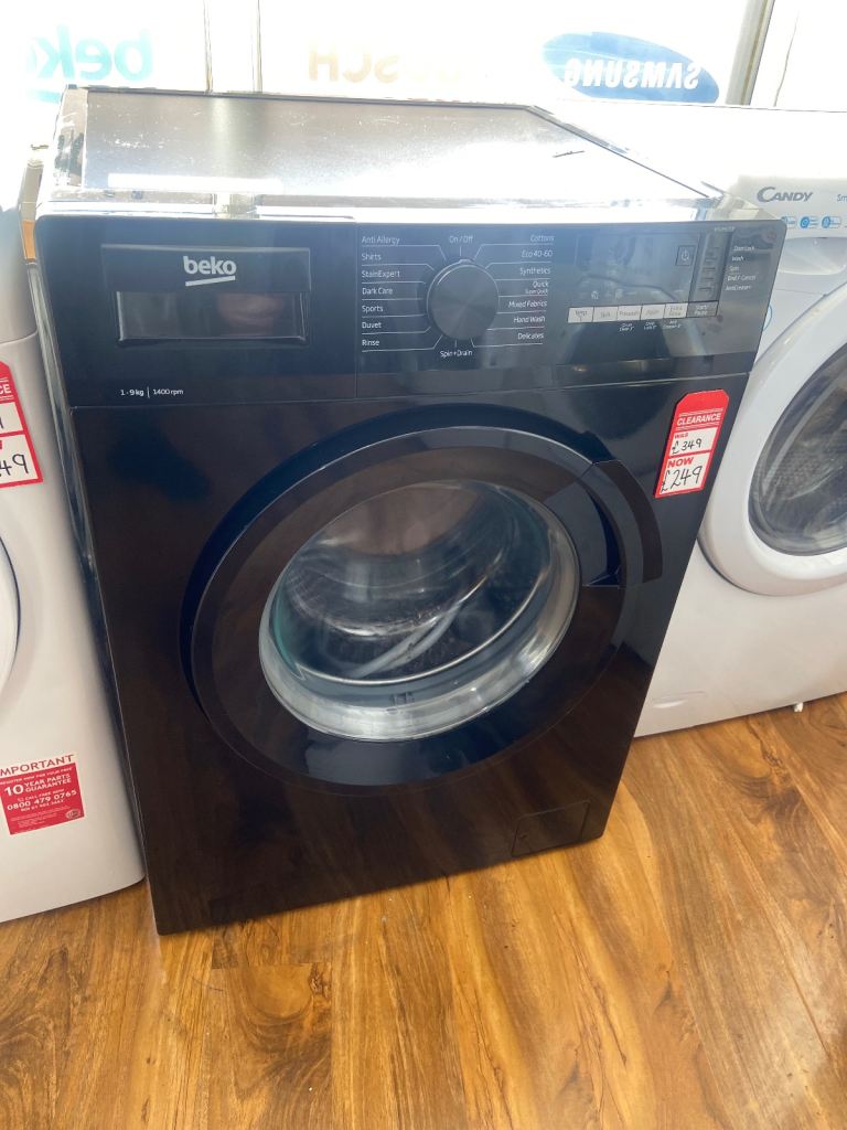 🤩NEW🤩RRP £359!! Black Beko 9kg Washing Machine - Black 1400 Spin 