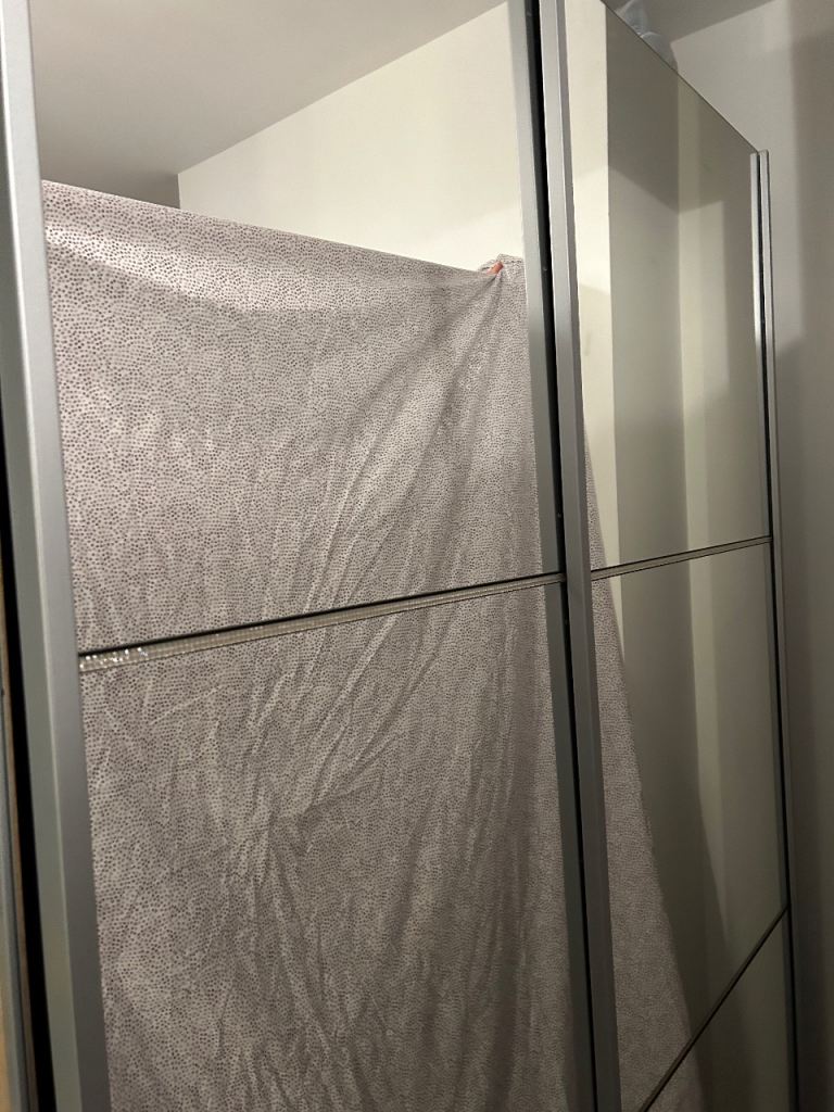 Wardrobe, mirrored sliding doors