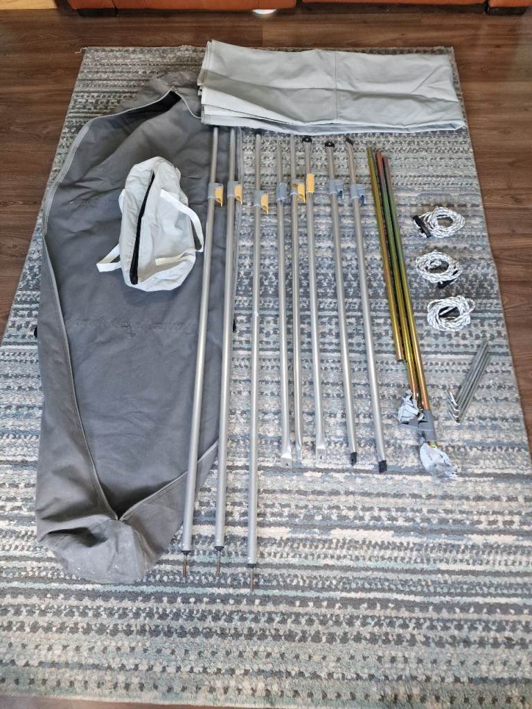 Opus poled trailer tent front canopy and poles 2017