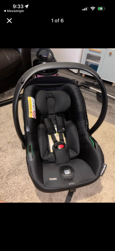 Avionaut Cosmo Baby Car Seat – Black, Good Condition