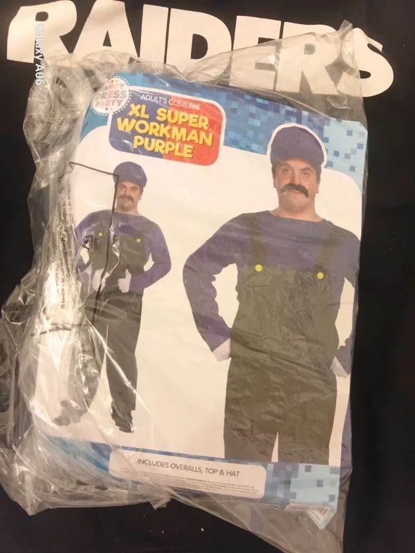 Mens Super Workman Police Fancy Dress Costume XL