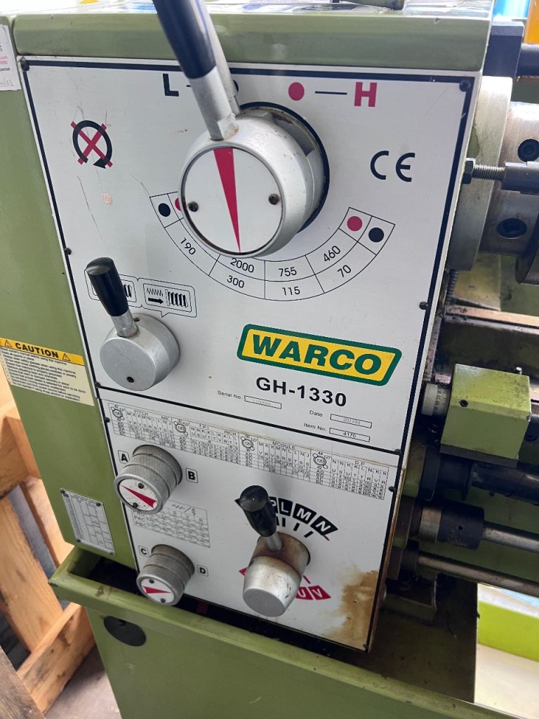 Warco GH1330 Screw Cutting Gap Bed Gear Head Metal Centre Lathe single Phase