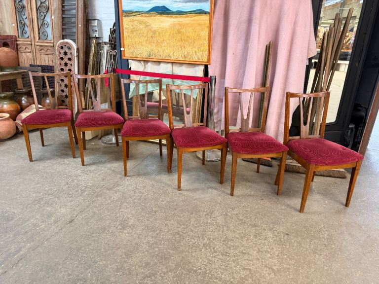 Set of 6 teak Mid century dining chairs 