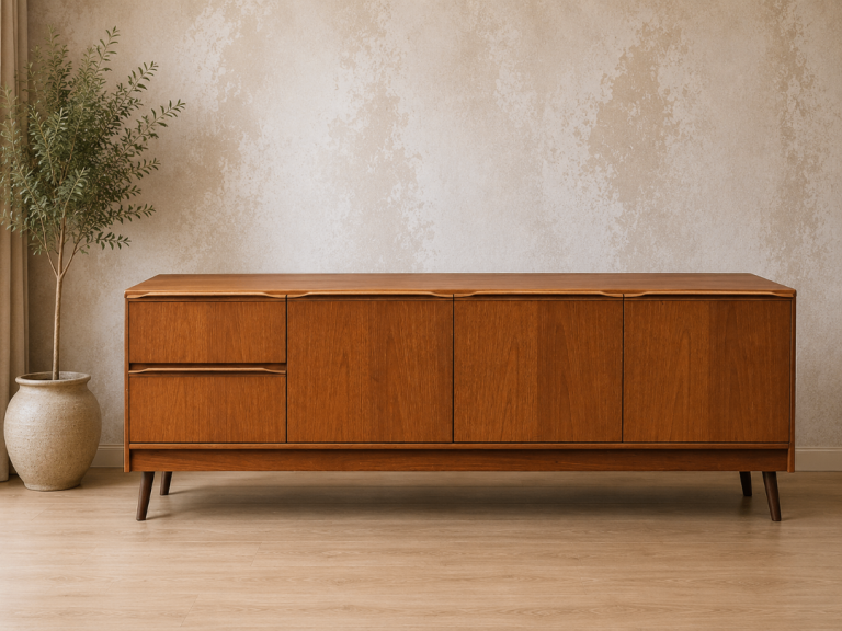 Vintage McIntosh Teak Sideboard Mid Century Modern Cabinet on Tapered Legs 🚚