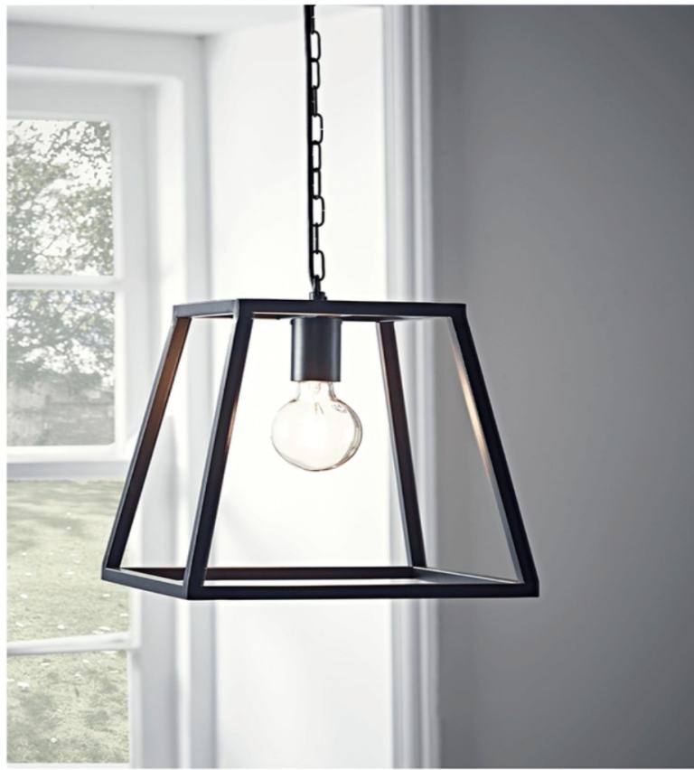 Cox & Cox Metal Trapeze Pendant - Black ceiling light. Brand new still boxed 