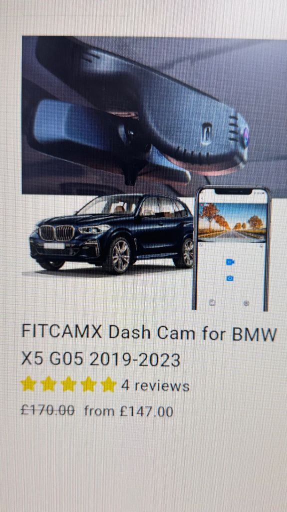 image for BMW X5 G05 Fitcams dash cam 
