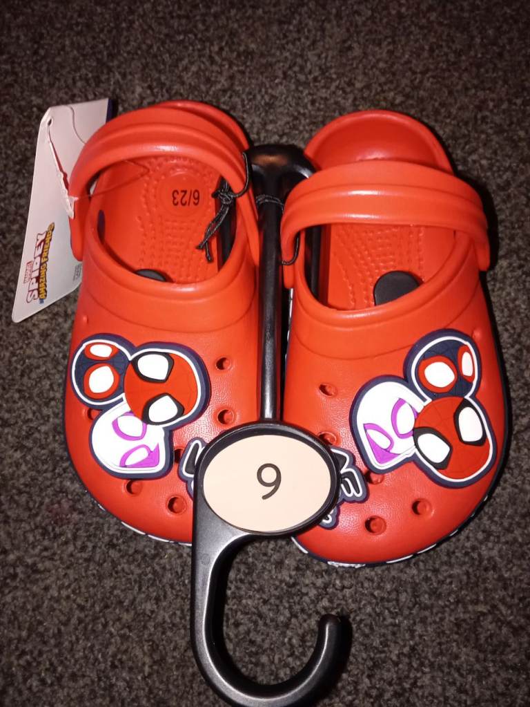New Marvel Spider-Man Kids Clogs - Red, Size 9