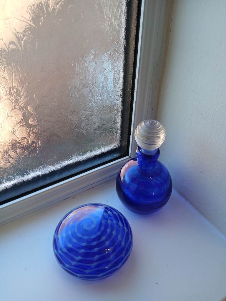 Bristol Blue glass - 2 items