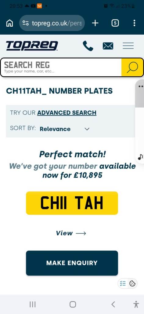 Private number plate 