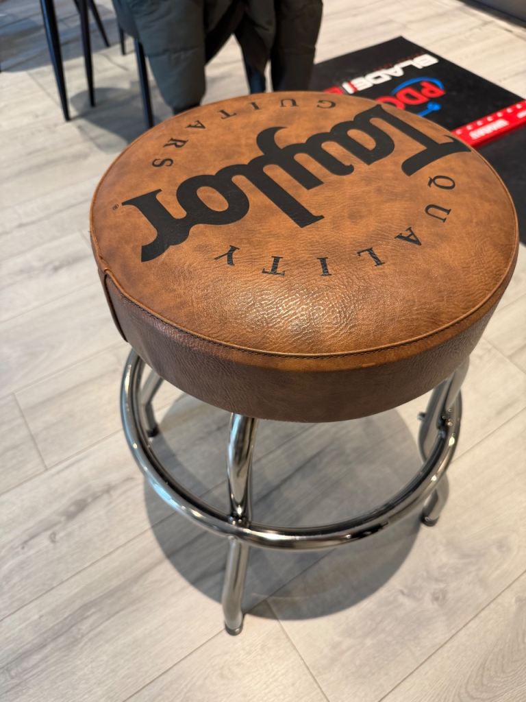 Taylor Guitars Bar Stool - Brown Leatherette, Chrome Base