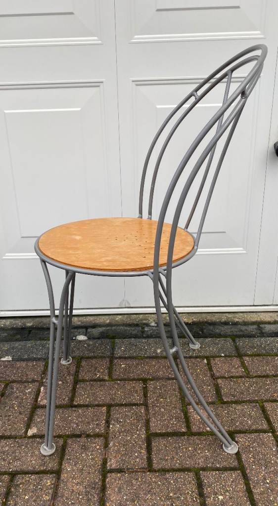 PAIR OF ALUMINIUM FRAMED BISTRO CHAIRS