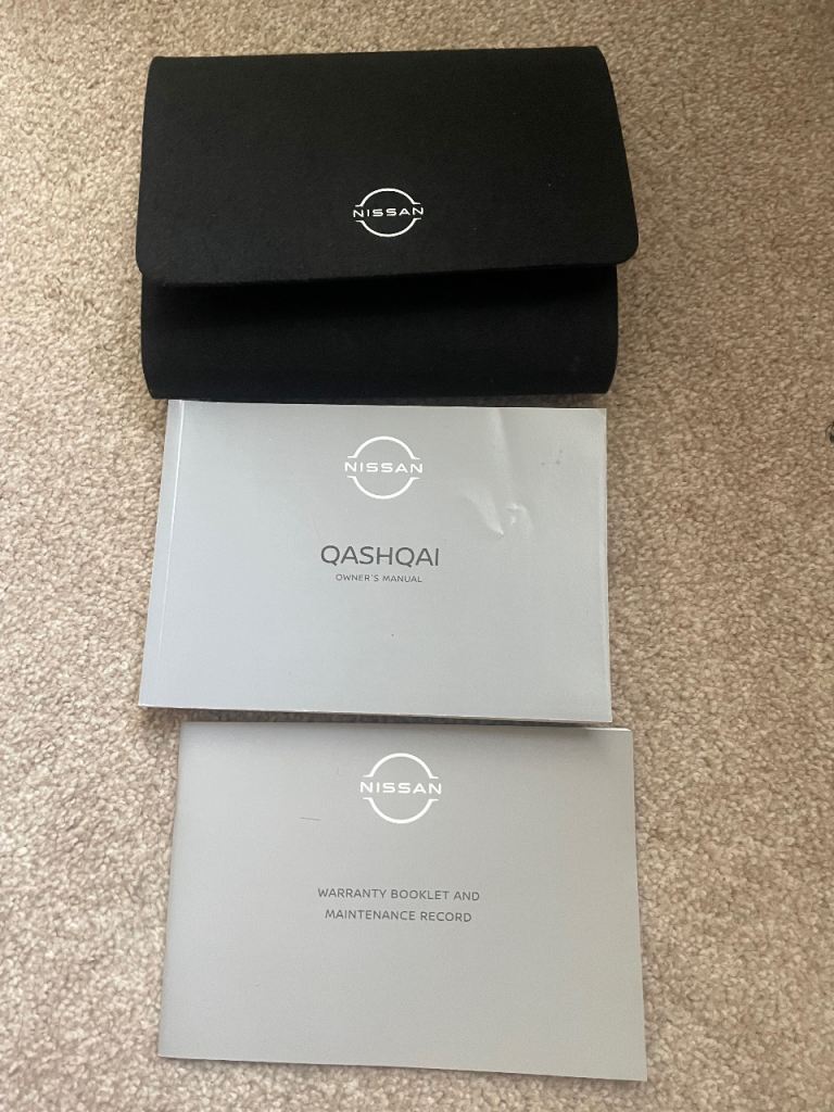 Nissan qashqai 2022 onwards with owner manual and warranty and maintenance record book