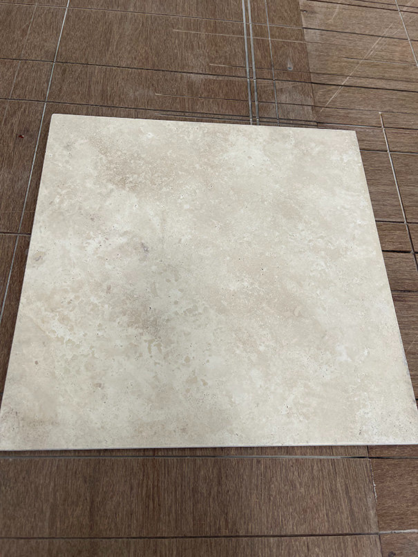 Classic Travertine stone tiles, 400x400x12mm at £24 per m2, beige, off-white