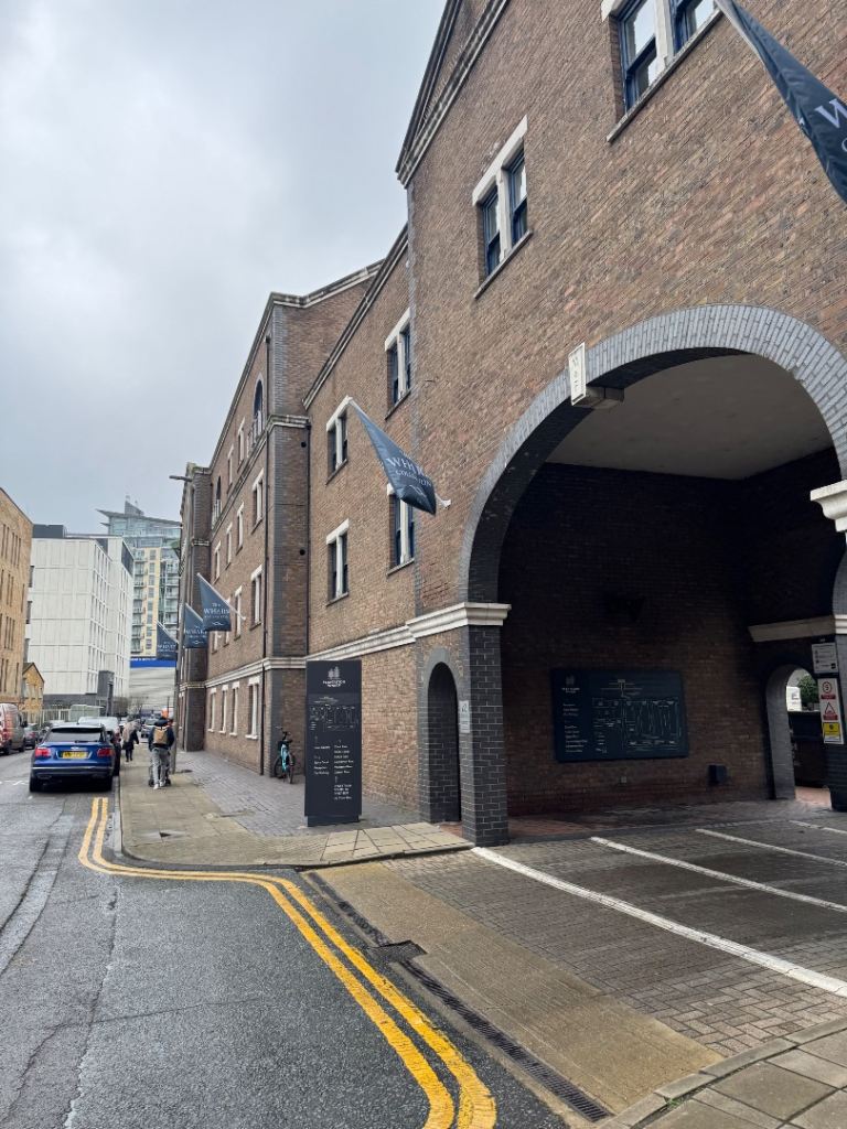 Secure underground parking space available immediately at Plantation Wharf, Battersea, SW11 3UE.