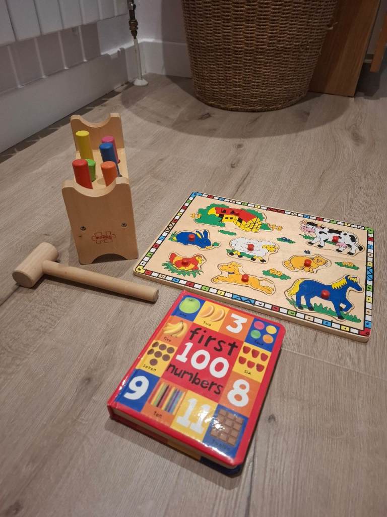 image for Wooden interactive toys and book