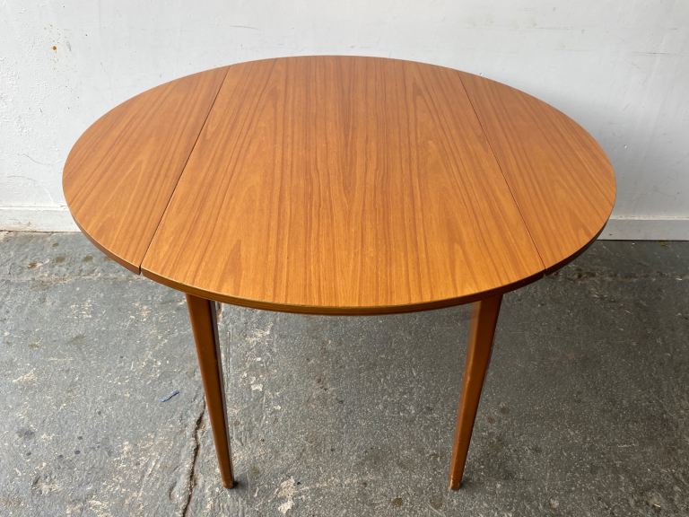 Mid-Century small drop leaf dining table with Formica top