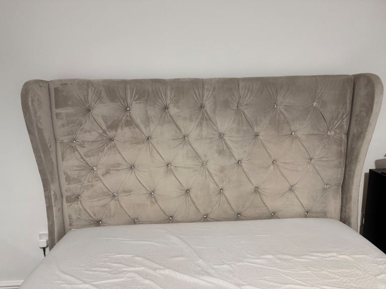 Grey King Size Ottoman Bed Frame 