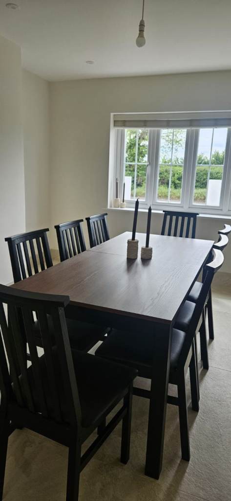 Ikea Black Brown Alhult Extendable Table NEW