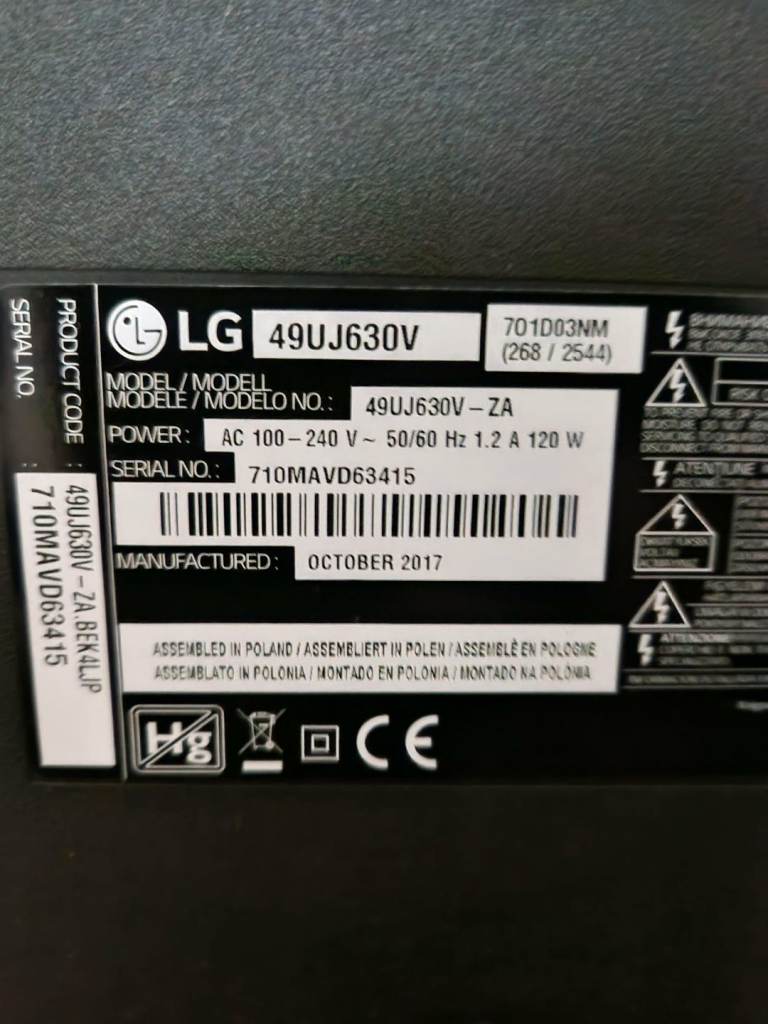 LG Smart TV HDR 4K Ultra HD Led 49 inches for sale 