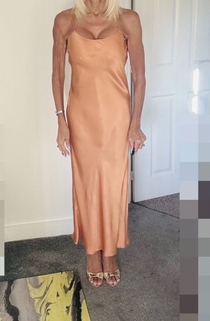 DAUN & Co. Satin Slip Dress – Irange/Copper Colour- size: 8/10 -New with Tags