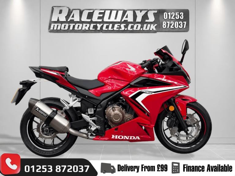 HONDA CBR500R 2021 21 REG 15,966 MILES RED USED MOTORCYCLE 471CC